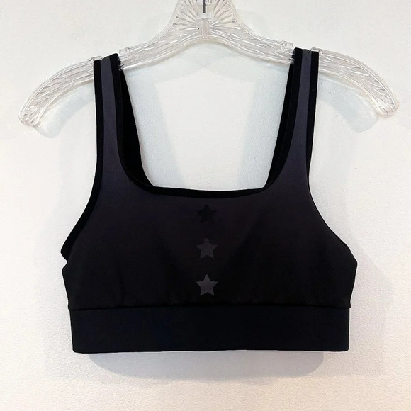 Cor by Ultra Cor Black Star Print Athletic Athleisure Strappy Sports Bra XS - Picture 2 of 6